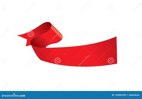 Vector red ribbon stock vector. Illustration of concept - 125869293