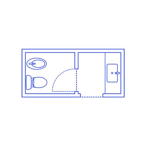 Bathroom - Full Bath (2-Wall, Facing) Dimensions & Drawings | Dimensions.com