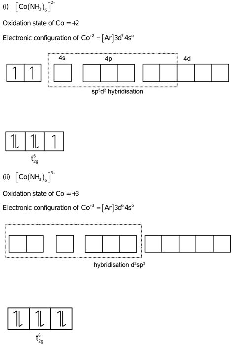 what is the hybridization of [Co(NH3)6]2+ [Co(NH3)6]3+ [Cu(NH3)4]+