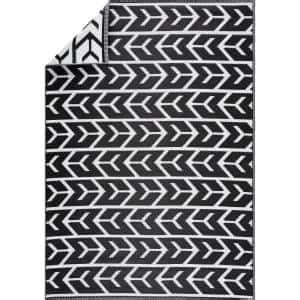 Paris Black White 8 ft. x 10 ft. Modern Plastic Indoor/Outdoor Area Rug PLY-PRS-B&W-8X10 - The ...