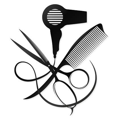 Scissors And Comb Design For A Beauty Salon Stock Illustration - Download Image Now - iStock