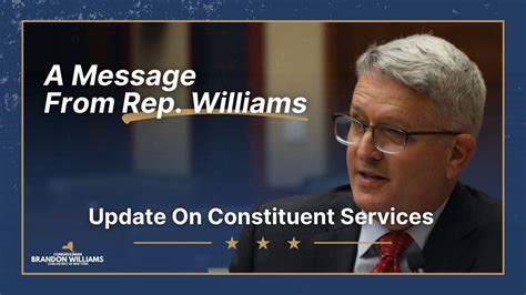 Rep. Williams Gives Update on Constituent Services, How Office Can Help ...