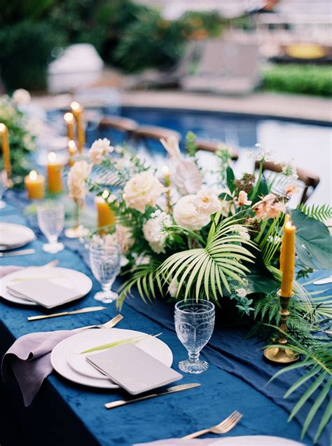 Tropical Hawaiian Wedding Editorial with Bold Blue | Tropical wedding ...