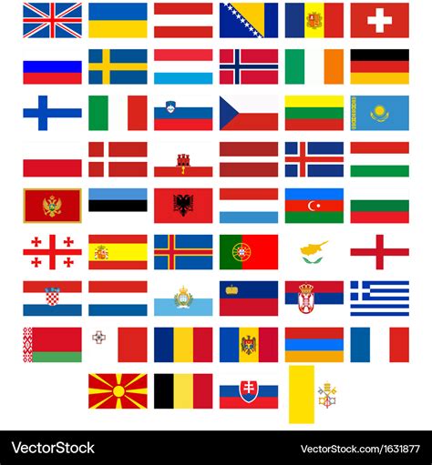 Flags of the countries of europe Royalty Free Vector Image