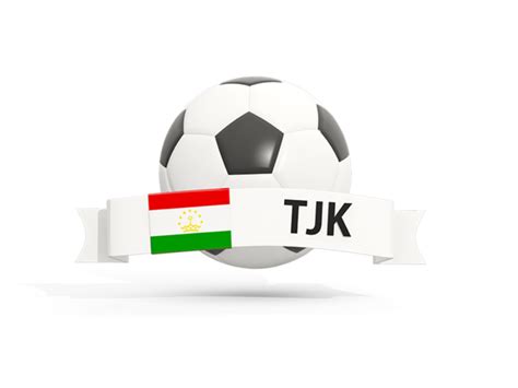 Football with banner. Illustration of flag of Tajikistan