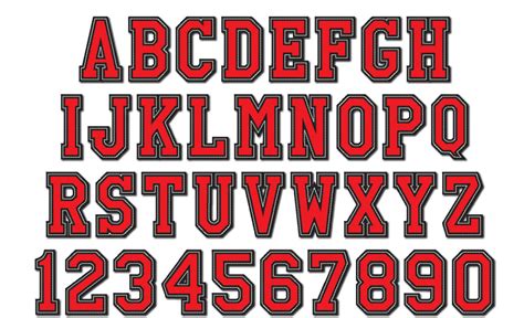 Athletic Sport High School Team Players embroidery applique font - 2, 3, 3, 4, 5 and 6 inches ...