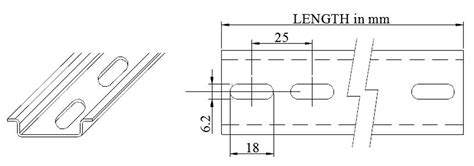 DIN Rail - NEW Pre-Cut 35x7.5mm RoHS, Steel Slotted