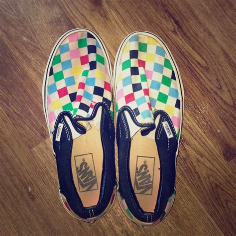 Vans | Shoes | Multicolored Checkered Vans | Poshmark