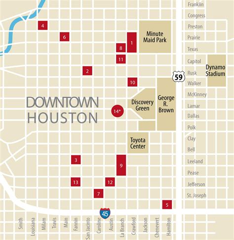 Houston Map Downtown | Oppidan Library