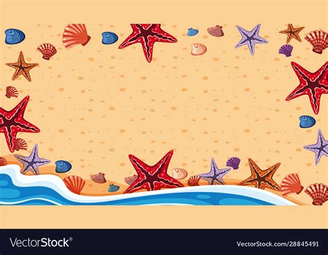 Border template with beach scene in background Vector Image