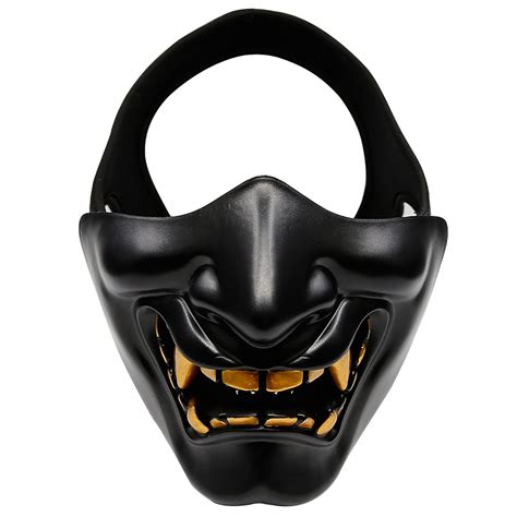 Outdoor Base Samurai Mask, Japanese Demon Kabuki Hannya Evil Oni Half Lower Face Protective ...