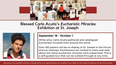 Blessed Carlo Acutis's Eucharistic Miracles Exhibition at St. Joseph ...