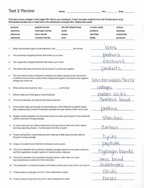 Macromolecules Worksheet Answer Key Luxury Elements and Macromolecules In organisms Worksheet ...