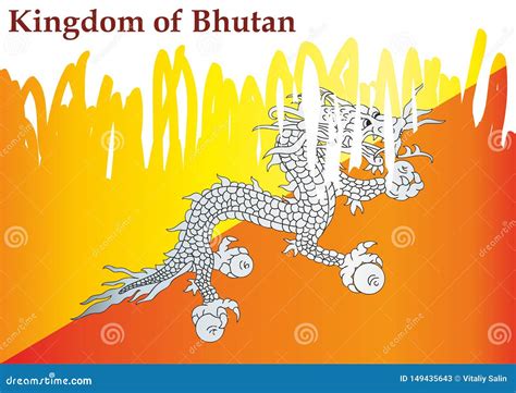 Flag of Bhutan, Kingdom of Bhutan. Template for Award Design, an ...