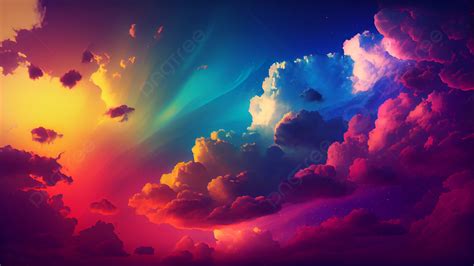 Colorful Sky Background, Sky, Clouds, Color Light Background Image And ...