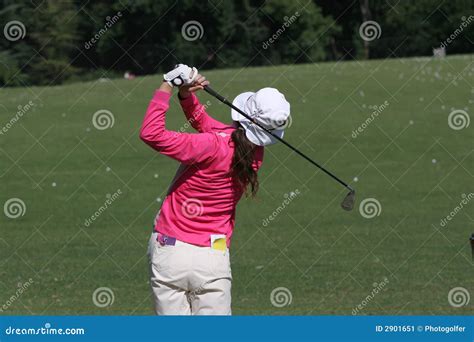 Lady golf swing stock image. Image of estate, thonon, fairway - 2901651