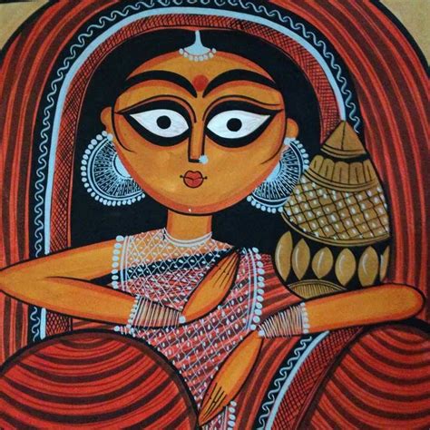 Lakshmi Bengal Pattachitra -w/frame | Indian traditional paintings, Indian folk art, Indian ...