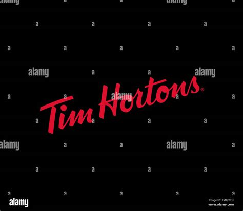 Tim Hortons, rotated logo, black background Stock Photo - Alamy