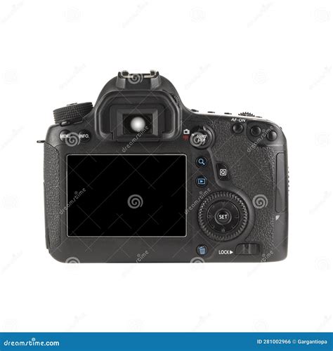 Back View of Modern DSLR Camera Stock Photo - Image of background, brand: 281002966