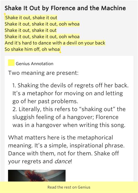 Shake it out, shake it out / Shake it out, shake.. – Shake It Out