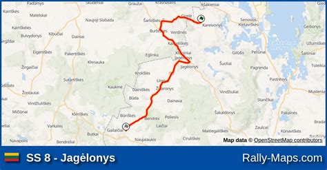 SS 8 - Jagėlonys stage map | Rally Kauno Ruduo 2013 [RSMP] 🌍 | Rally-Maps.com