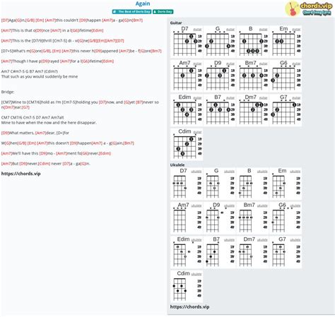 Chord: Again - tab, song lyric, sheet, guitar, ukulele | chords.vip