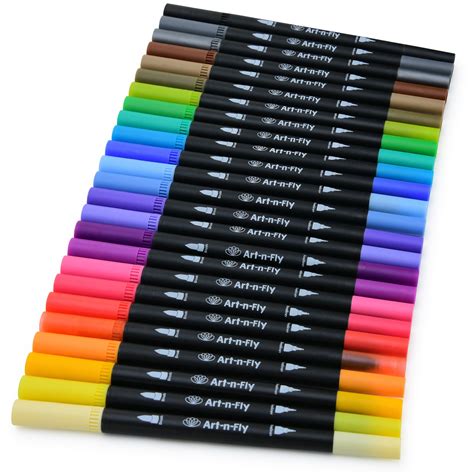 25 Dual Tip Color Brush Pen Set - Art-n-Fly