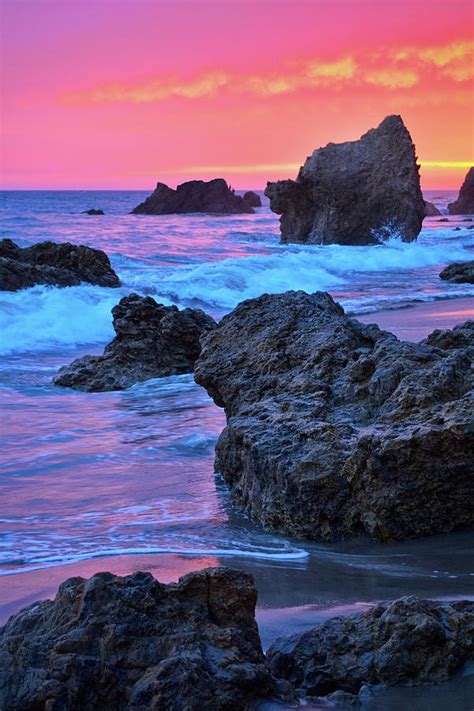 El Matador Beach Sunset Portrait Photograph by Kyle Hanson - Fine Art ...