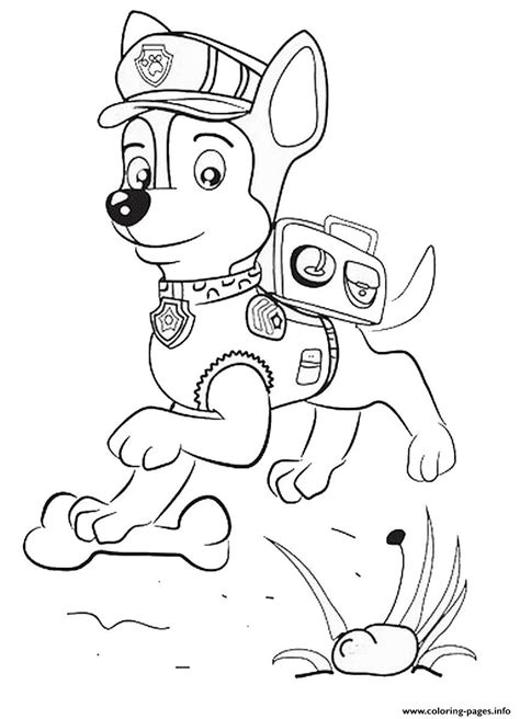 Paw Patrol Chase Jumping Coloring page Printable