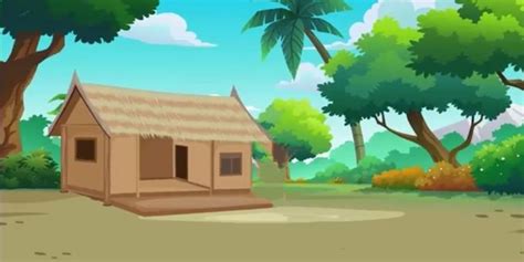 Village house on a village | Nature background images, House cartoon, Cartoon background