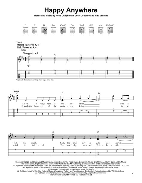 Happy Anywhere (feat. Gwen Stefani) by Blake Shelton - Easy Guitar Tab ...