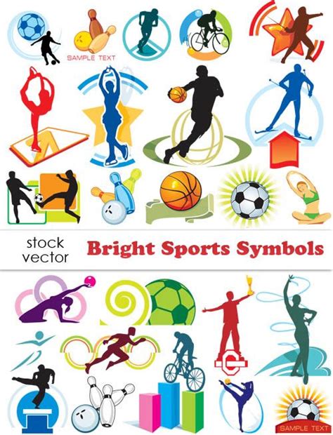 Set of Sports Symbols vector - Vector Sport free download | Sports logo design, Sports logo, Sports