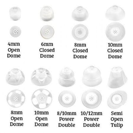 Replacement hearing aid domes for all types of hearing aid