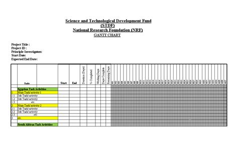 Research Gantt Chart Excel