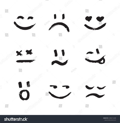 Set Vector Emoticons Smiley Mood Expressions Stock Vector (Royalty Free) 1689213208 | Shutterstock