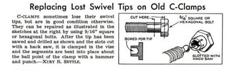 Replacing swivel pads on C clamps