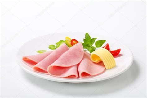 Thin slices of ham Stock Photo by ©ajafoto 94365856