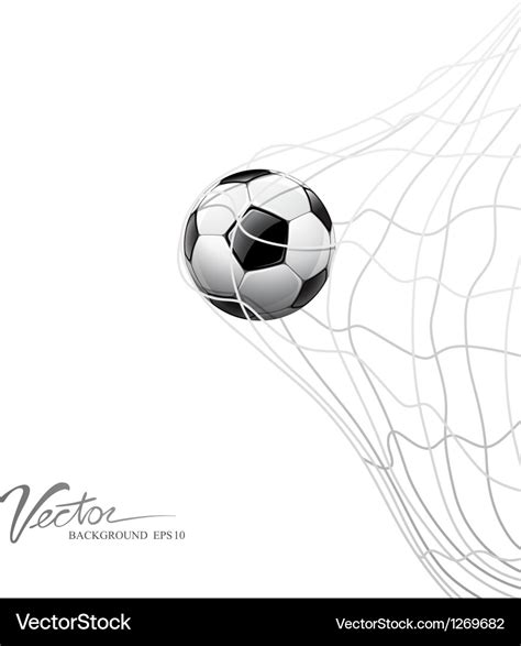 Soccer ball in net on goal Royalty Free Vector Image