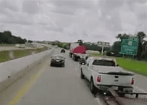 VIDEO: Pickup With Trailer Crashes Into Truck