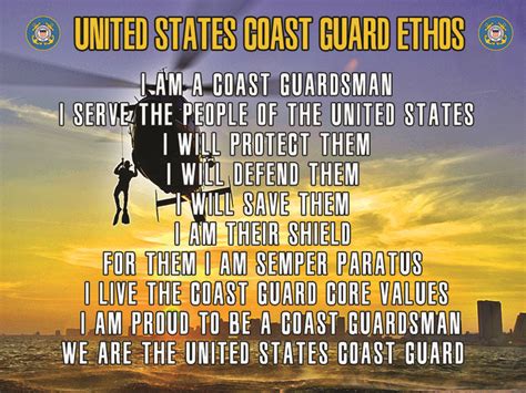 Coast Guard Ethos Poster | Coast guard, Coast, Guard