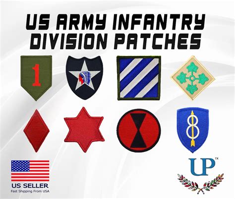 Embroidered US Army Infantry Divisions Iron on Patches, Infantry Division Patches, 1st, 2nd, 3rd ...