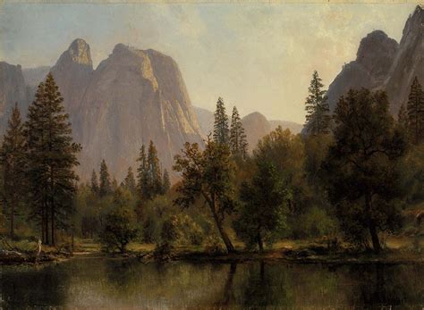 Albert Bierstadt Cathedral Rocks, Yosemite Valley Painting | Best Paintings For Sale