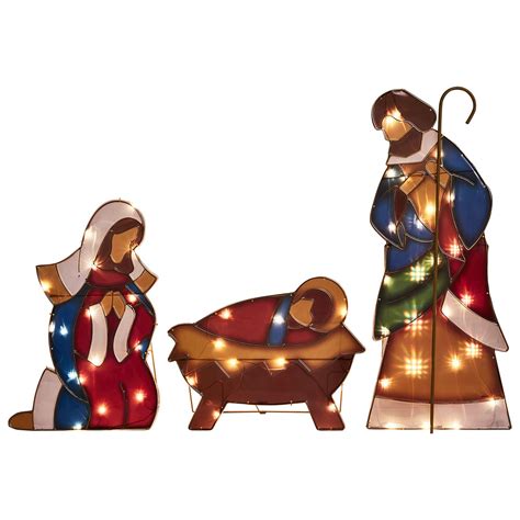 Buy Christmas Nativity Set, 34.3" Christmas Holy Family Nativity Scene with Plug, Lighted ...