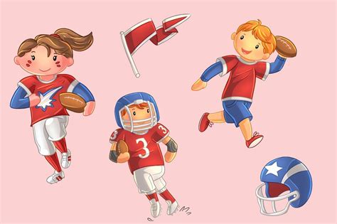 Kids Playing Football Sports Clip Art Collection Cute - Etsy