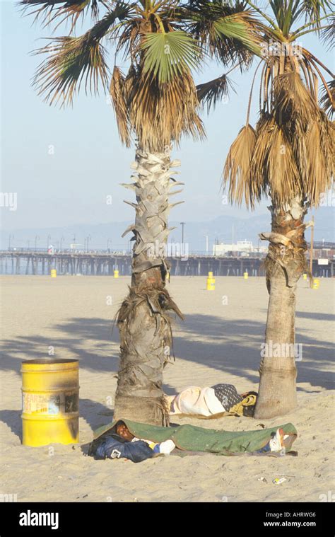 Homeless people sleeping at Venice Beach California Stock Photo - Alamy