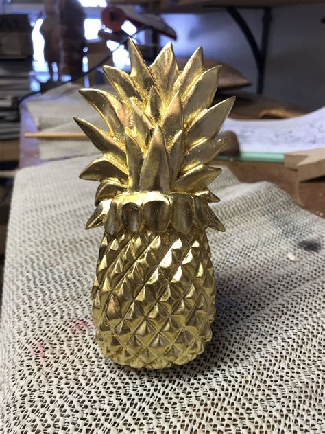 Hand carved gilded pineapple Gilded, Folk Art, Pineapple, Hand Carved, Carving, Fruit, Wood ...