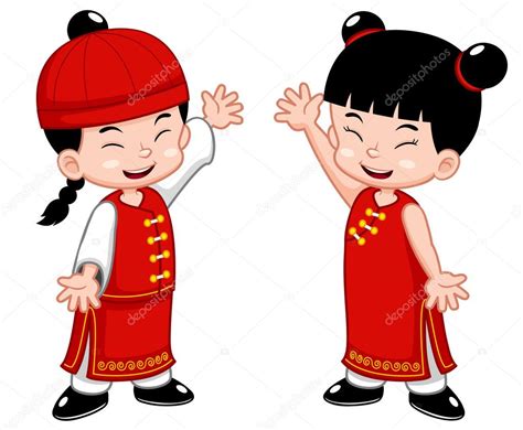 Cartoon Chinese Kids — Stock Vector © sararoom #28706149