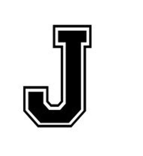 Letter J Varsity Lettering Vinyl Decal | Lettering, Letter j, Initials ...