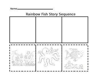 Rainbow Fish Sequence Worksheet by Alexis Peralta | TPT