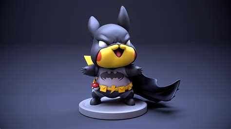 Pikachu - Batman PikaBAT Ready for 3D print 3D model 3D printable ...